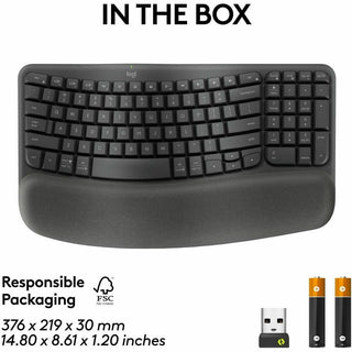 Logitech Wave Keys for Business Ergonomic Wireless Keyboard (LOG920012058)