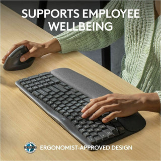 Logitech Wave Keys for Business Ergonomic Wireless Keyboard (LOG920012058)
