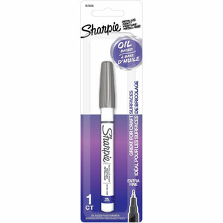 Sharpie® Oil-Based Paint Markers, Extra Fine Marker Point, Silver Oil Based Ink, Metal Barrel, 1 Pack (SAN1875036)