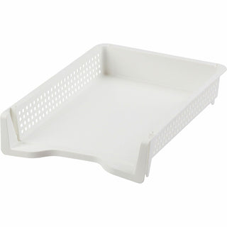 Business Source Stackable Letter Tray, Stackable, Front Loading, White, Plastic (BSN42570)