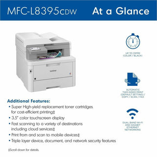Brother Workhorse MFC-L8395CDW Digital Color All-in-One Printer, Copy/Fax/Print/Scan (BRTMFCL8395CDW)