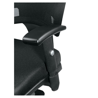 Alera® Epoch Series Fabric Mesh Multifunction Chair, Supports up to 275 lbs, Black Seat/Black Back, Black Base (ALEEP42ME10B)