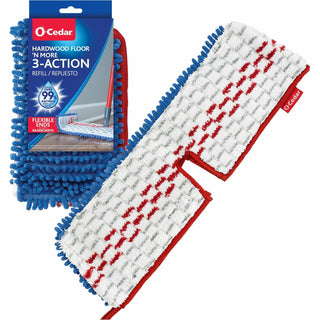 O-Cedar Hardwood Floor 'N More 3-Action Mop Refill, MicroFiber, Multi (FHP170385)