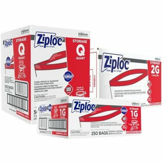 Ziploc® Gallon Storage Bags, Large Size, 1 gal Capacity, 10.50" Width x 1.75 mil (44 Micron) Thickness, 250/Box (SJN364948)