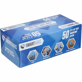 Monarch Smart Rags Microfiber Cloths, Blue, 16" x 16", 215 GSM, 50/Box (MONM931B)