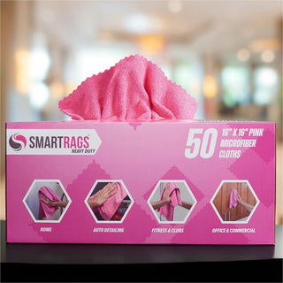 Monarch Smart Rags Microfiber Cloths, Pink, 16" x 16", 275 GSM, 50/Box (MONM930P)