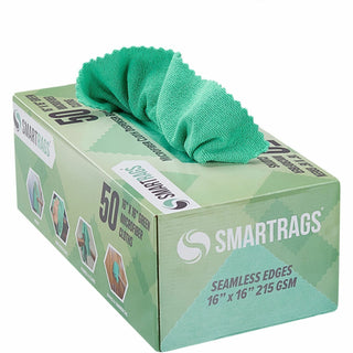 Monarch Smart Rags Microfiber Cloths, Green, 16" x 16", 215 GSM, 50/Box (MONM931G)