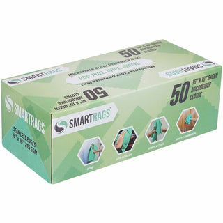 Monarch Smart Rags Microfiber Cloths, Green, 16" x 16", 215 GSM, 50/Box (MONM931G)