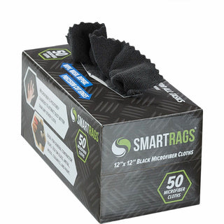 Monarch Smart Rags Microfiber Cloths, Black, 12" x 12", 50/Box (MONM950BLK)