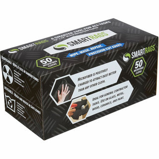Monarch Smart Rags Microfiber Cloths, Black, 12" x 12", 50/Box (MONM950BLK)