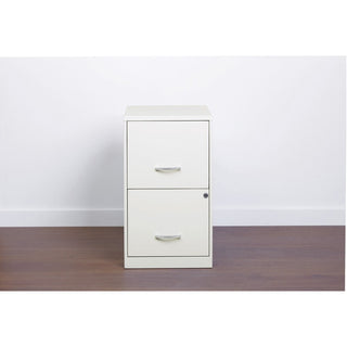NuSparc 2 Drawer Vertical File Cabinet, 14.2" Width x 18" Depth x 24.5" Height, White, Baked Enamel, Steel, Recycled (NPRVF218AAWE)
