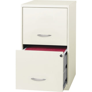 NuSparc 2 Drawer Vertical File Cabinet, 14.2" Width x 18" Depth x 24.5" Height, White, Baked Enamel, Steel, Recycled (NPRVF218AAWE)