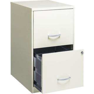 NuSparc 2 Drawer Vertical File Cabinet, 14.2" Width x 18" Depth x 24.5" Height, White, Baked Enamel, Steel, Recycled (NPRVF218AAWE)