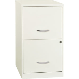 NuSparc 2 Drawer Vertical File Cabinet, 14.2" Width x 18" Depth x 24.5" Height, White, Baked Enamel, Steel, Recycled (NPRVF218AAWE)