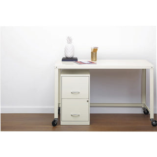 NuSparc 2 Drawer Vertical File Cabinet, 14.2" Width x 18" Depth x 24.5" Height, White, Baked Enamel, Steel, Recycled (NPRVF218AAWE)