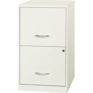 NuSparc 2 Drawer Vertical File Cabinet, 14.2" Width x 18" Depth x 24.5" Height, White, Baked Enamel, Steel, Recycled (NPRVF218AAWE)