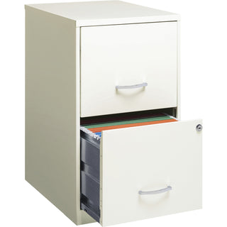 NuSparc 2 Drawer Vertical File Cabinet, 14.2" Width x 18" Depth x 24.5" Height, White, Baked Enamel, Steel, Recycled (NPRVF218AAWE)