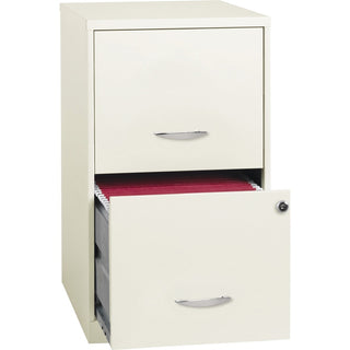 NuSparc 2 Drawer Vertical File Cabinet, 14.2" Width x 18" Depth x 24.5" Height, White, Baked Enamel, Steel, Recycled (NPRVF218AAWE)