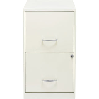 NuSparc 2 Drawer Vertical File Cabinet, 14.2" Width x 18" Depth x 24.5" Height, White, Baked Enamel, Steel, Recycled (NPRVF218AAWE)