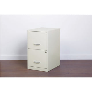 NuSparc 2 Drawer Vertical File Cabinet, 14.2" Width x 18" Depth x 24.5" Height, White, Baked Enamel, Steel, Recycled (NPRVF218AAWE)
