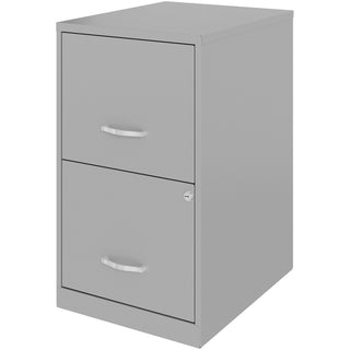 NuSparc 2 Drawer Vertical File Cabinet, 14.2" Width x 18" Depth x 24.5" Height, Silver, Baked Enamel, Steel, Recycled (NPRVF218AASR)