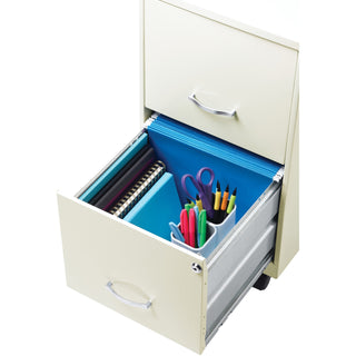 NuSparc Mobile File Cabinet, 14.2" Width x 18" Depth x 26.5" Height, White, Painted Steel (NPRVF218AMWE)