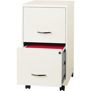 NuSparc Mobile File Cabinet, 14.2" Width x 18" Depth x 26.5" Height, White, Painted Steel (NPRVF218AMWE)