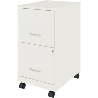 NuSparc Mobile File Cabinet, 14.2" Width x 18" Depth x 26.5" Height, White, Painted Steel (NPRVF218AMWE)