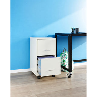 NuSparc Mobile File Cabinet, 14.2" Width x 18" Depth x 26.5" Height, White, Painted Steel (NPRVF218AMWE)