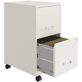NuSparc Mobile File Cabinet, 14.2" Width x 18" Depth x 26.5" Height, White, Painted Steel (NPRVF218AMWE)