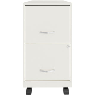 NuSparc Mobile File Cabinet, 14.2" Width x 18" Depth x 26.5" Height, White, Painted Steel (NPRVF218AMWE)