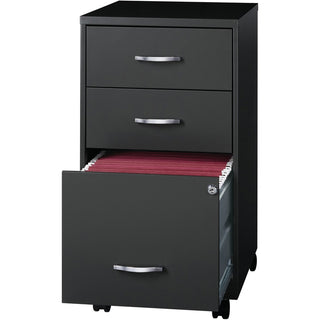 NuSparc 3-Drawer Organizer Metal File Cabinet, 14.2" Width x 18" Depth x 26.7" Height, Black, Metal, Recycled (NPRVF318CMBK)