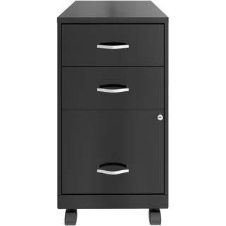 NuSparc 3-Drawer Organizer Metal File Cabinet, 14.2" Width x 18" Depth x 26.7" Height, Black, Metal, Recycled (NPRVF318CMBK)