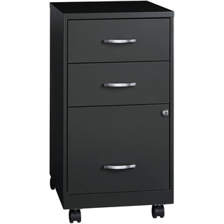 NuSparc 3-Drawer Organizer Metal File Cabinet, 14.2" Width x 18" Depth x 26.7" Height, Black, Metal, Recycled (NPRVF318CMBK)