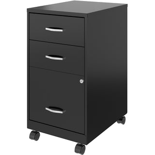 NuSparc 3-Drawer Organizer Metal File Cabinet, 14.2" Width x 18" Depth x 26.7" Height, Black, Metal, Recycled (NPRVF318CMBK)
