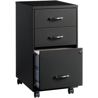NuSparc 3-Drawer Organizer Metal File Cabinet, 14.2" Width x 18" Depth x 26.7" Height, Black, Metal, Recycled (NPRVF318CMBK)