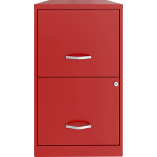 NuSparc 2 Drawer Vertical File Cabinet, 14.2" Width x 18" Depth x 24.5" Height, Red, Baked Enamel, Steel, Recycled (NPRVF218AARD)