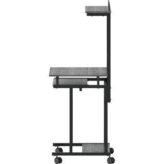 NuSparc Mobile Computer Workstation w/Keyboard Tray, Weathered Charcoal Laminate, Black Top, 110 lb Capacity (NPRWS100AMWC)