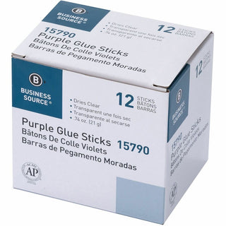 Business Source Bulk Purple Glue Sticks, 0.74 oz, 12/Box, Purple (BSN15790)