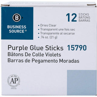 Business Source Bulk Purple Glue Sticks, 0.74 oz, 12/Box, Purple (BSN15790)