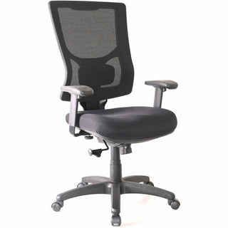 Lorell Conjure High-Back Swivel/Tilt Office Chair, Fabric, Polyurethane, Molded Foam Seat, High Back, Black, Armrest (LLR62018)
