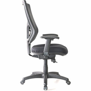 Lorell Conjure High-Back Swivel/Tilt Office Chair, Fabric, Polyurethane, Molded Foam Seat, High Back, Black, Armrest (LLR62018)