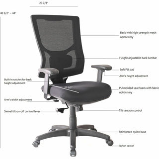 Lorell Conjure High-Back Swivel/Tilt Office Chair, Fabric, Polyurethane, Molded Foam Seat, High Back, Black, Armrest (LLR62018)