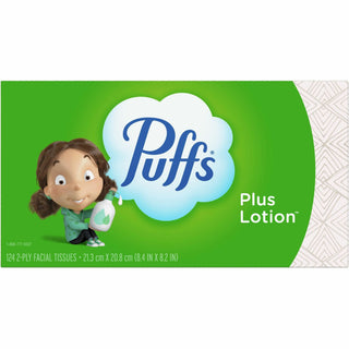 Puffs Basic Facial Tissue, Green, 124/Box, 24/Carton (PGC39346CT)