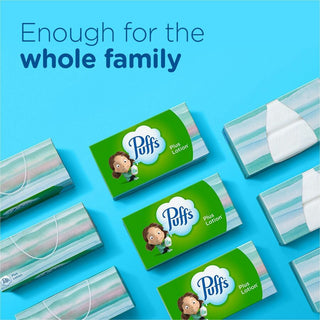 Puffs Basic Facial Tissue, Green, 124/Box, 24/Carton (PGC39346CT)