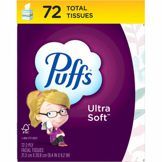 Puffs Ultra Soft Facial Tissue, Purple, 72/Box, 24 Box/Carton (PGC97788CT)