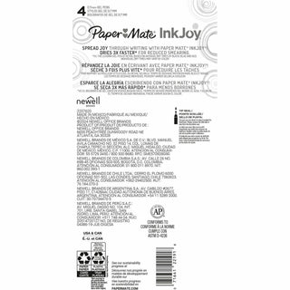 Paper Mate InkJoy Gel Pens, 0.7 mm Pen Point, Retractable, Assorted Ink, Retro Accents, 4/Pack (PAP2205628)