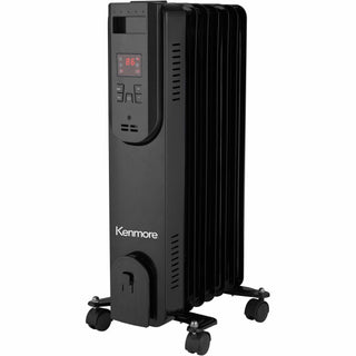 Kenmore 24" Oil-Filled Radiator Space Heater, Oil Filled, 1500 W, Black (ESMKM65019BK)