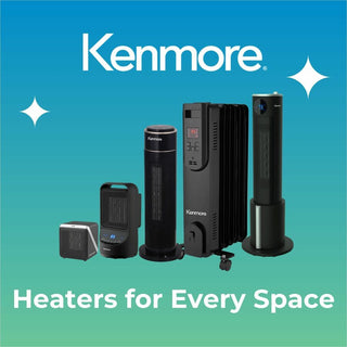 Kenmore 24" Oil-Filled Radiator Space Heater, Oil Filled, 1500 W, Black (ESMKM65019BK)