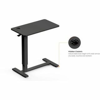 Kantek Mobile Pneumatic-Lift Side Desk/Table, Laminated Top, 15 lb Capacity, Height Adjustable, 28" Table Top Width x 15.70" Table Top Depth, Black (KTKSTS500B)